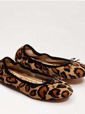 Sam Edelman Felicia Ballet Flats – Leopard Calf Hair – Size 9.5 trendy